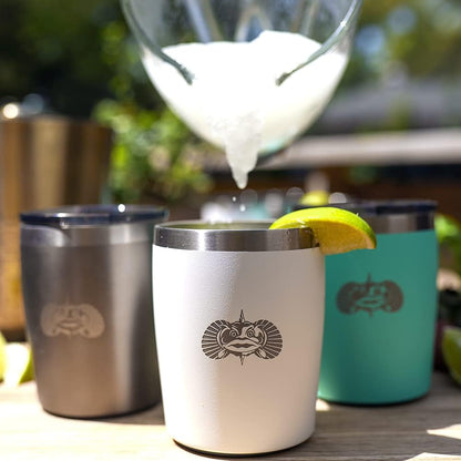Toadfish Non-tipping 10oz Double Wall Insulated Stainless Steel Rocks Tumbler w/ East Slide Lid - Graphite