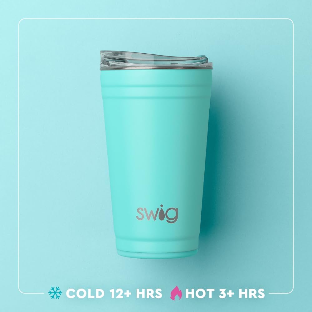 Swig Life 32oz Insulated Tumbler, Travel Coffee Tumbler with Lid, Cup Holder Friendly Travel Coffee Mug, Stainless Steel with Lid (Hayride)