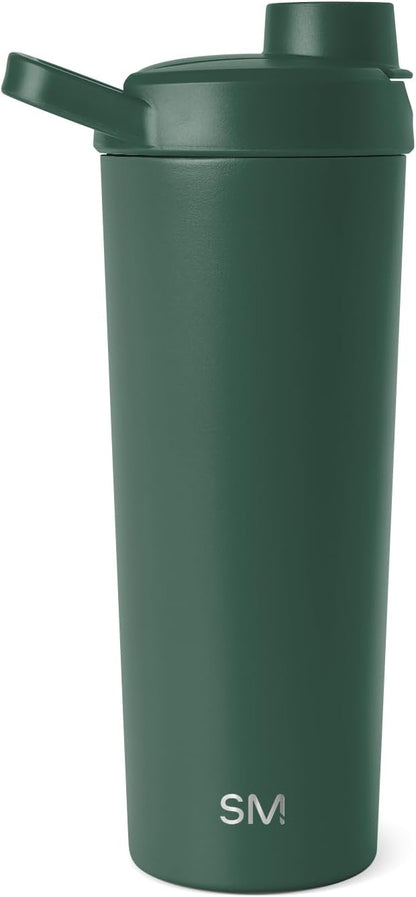Simple Modern Stainless Steel Shaker Bottle with Ball 24oz | Metal Insulated Cup for Protein Mixes, Shakes and Pre Workout | Rally Collection | Almond Birch