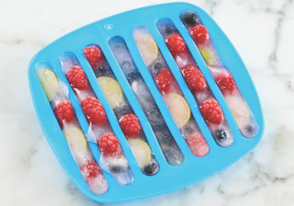 Cheer Collection Silicone Ice Stick Tray - Long Ice Cube Mold for Water Bottle Ice Stick - Easy Pop Out Water Bottle Ice Cube Tray -Thin Cylinder Ice Cube Mold for Sports and Water Bottles