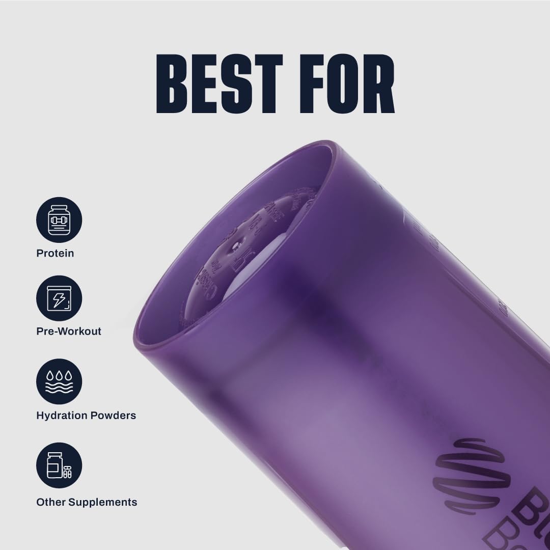 BlenderBottle Classic V2 Shaker Bottle Perfect for Protein Shakes and Pre Workout, 20-Ounce, Clear/Black