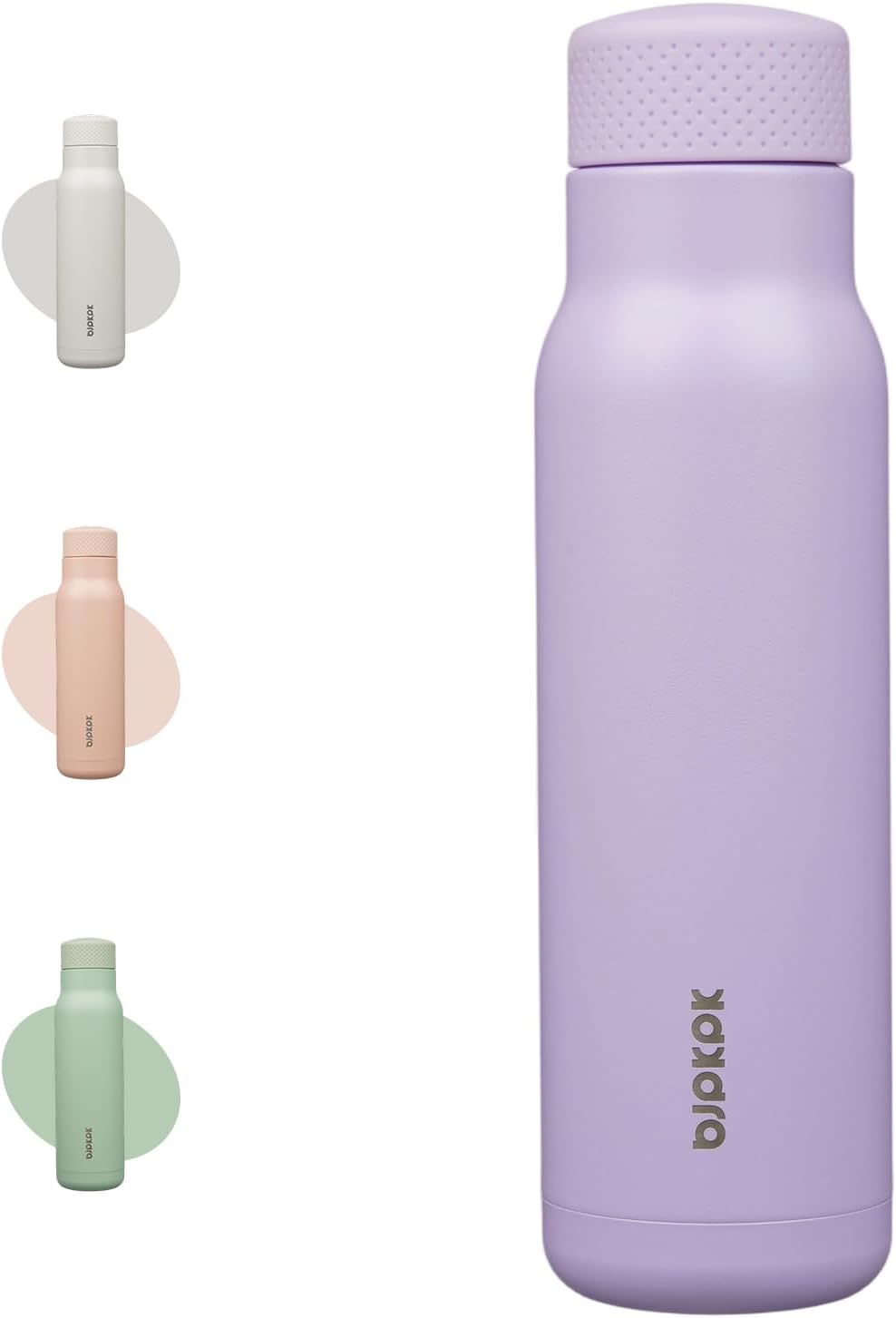 BJPKPK Stainless Steel Water Bottle,21oz insulated Reusable Bottle,Leakproof Metal Thermal Flask Double Wall,Keep Drinks Cold and Hot,Mint Green