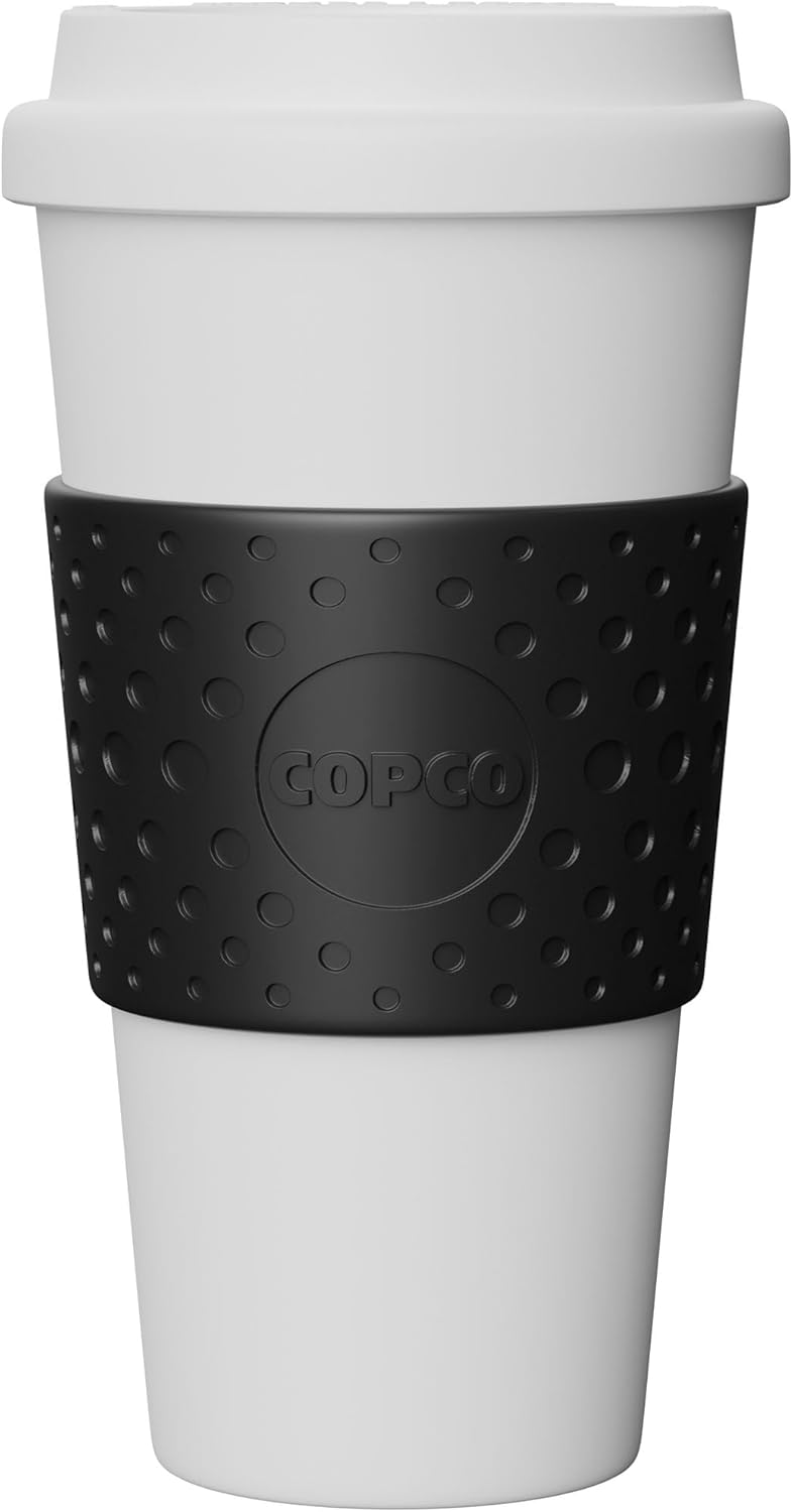 Copco Acadia 16 oz Travel Mug - Insulated Reusable Coffee Tumbler with Double-Walled Plastic, Leak-Proof Lid, BPA-Free - Portable Mug for Hot & Cold Drinks, Cup Holder Friendly (Blue)
