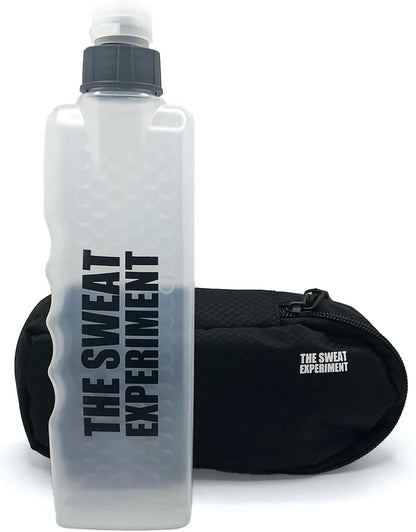 Handheld Running Water Bottle with Large Phone Holder – 12oz Grip-Free Hydration Flask with Pocket for Cards & Keys – Adjustable Strap for Walking, Running, Hiking