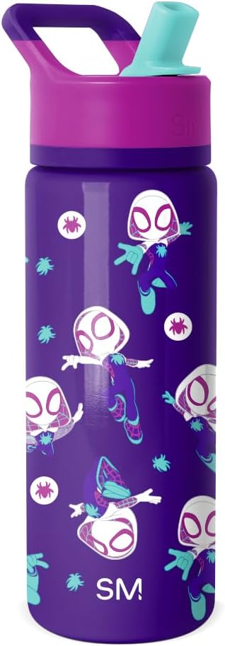 Simple Modern Disney Minnie Mouse Kids Water Bottle with Straw Lid | 14oz Insulated Stainless Steel Kids Tumbler & Spill Proof Toddler Cup for School, Girls, Boys | Summit | Minnie Mouse Fun - Colors A