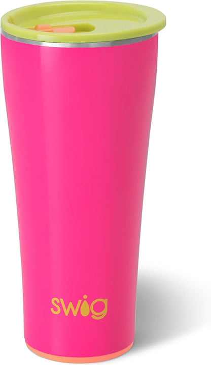 Swig Life 32oz Insulated Tumbler, Travel Coffee Tumbler with Lid, Cup Holder Friendly Travel Coffee Mug, Stainless Steel with Lid (Hayride)