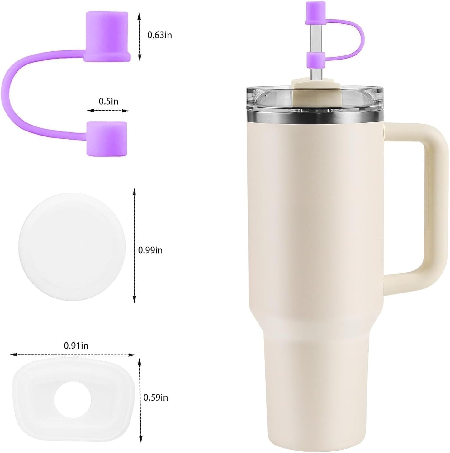 MOLOSLEEVE 21 Colors Straw Toppers Include A Set of Leak-proof Plugs, for Stanley Straw Covers Cap for Stanley Cup 2.0 30oz, 40oz, Silicone, Dust-Proof （Clear）