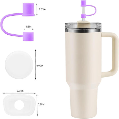 MOLOSLEEVE 21 Colors Straw Toppers Include A Set of Leak-proof Plugs, for Stanley Straw Covers Cap for Stanley Cup 2.0 30oz, 40oz, Silicone, Dust-Proof （Clear）