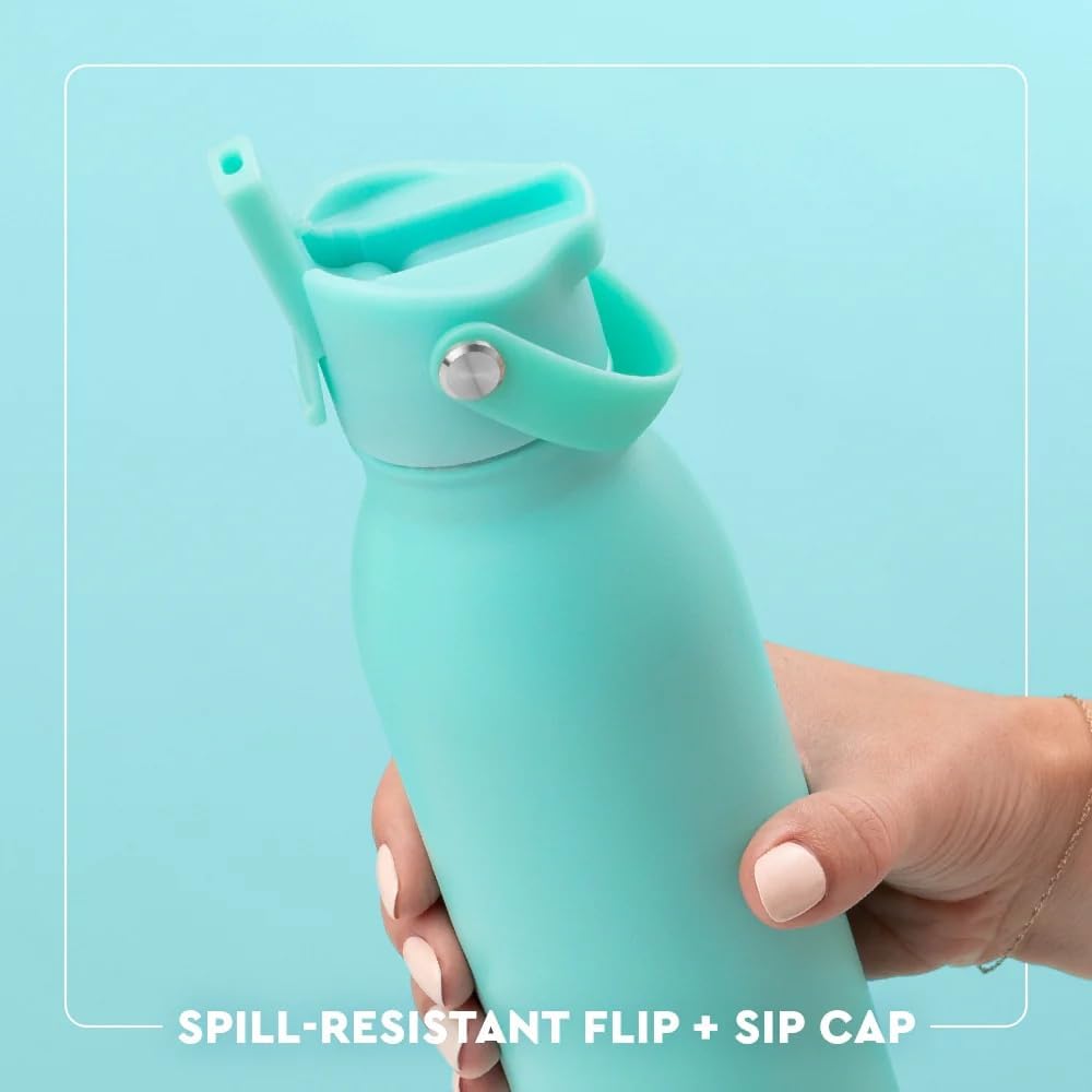 Swig Life 36oz Insulated Water Bottle, Travel Water Bottle with Straw and Lid, Cup Holder Friendly, Stainless Steel (Pickleball)