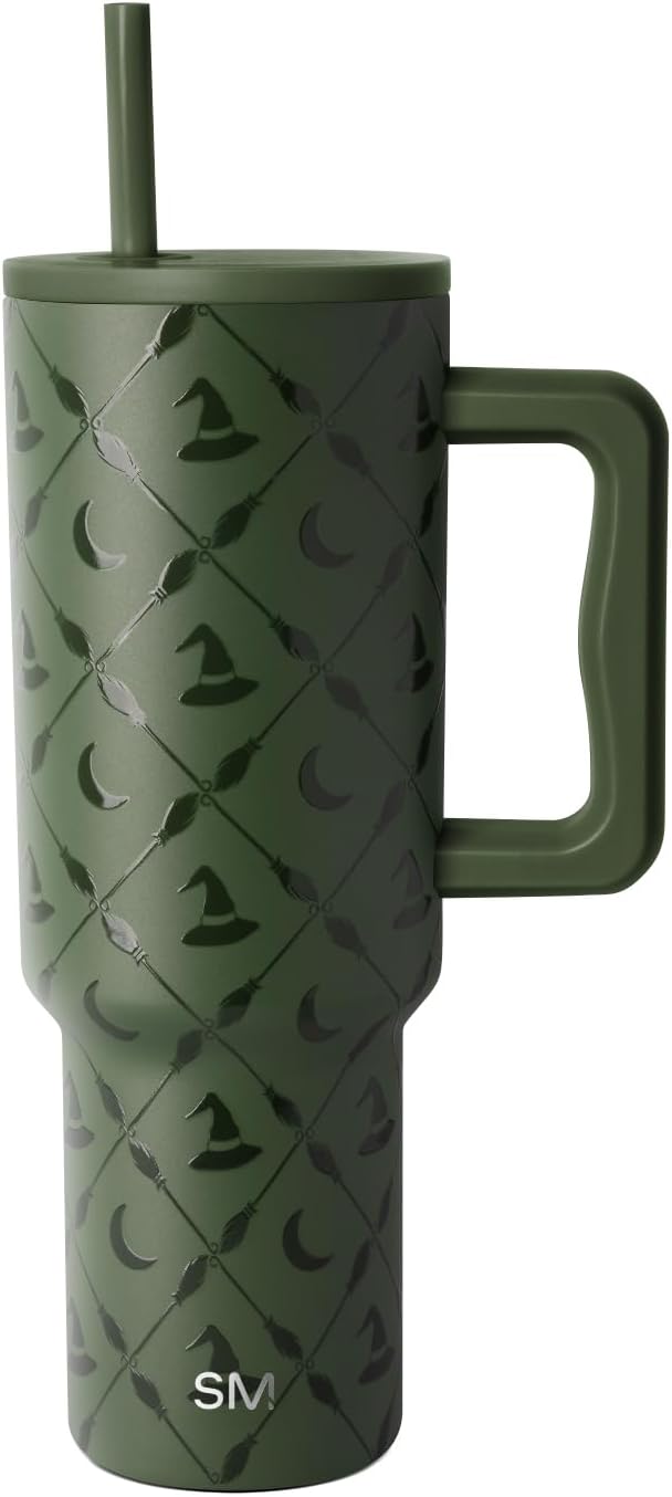Simple Modern Halloween Signature Voyager | 16oz Travel Coffee Mug Tumbler with 360° Lid | Gifts for Women Men | Ceramic-Lined Insulated Stainless Steel Cold Brew Iced Coffee Cup | Spooky Mix