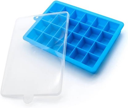 TAO CICADA Ice Cube Tray, 3 Pack Silicone Ice Cube Molds, Ice Cube Trays, Silicone Ice Trays, Easier to Release, BPA Free for Alcohol/Coffee/Beverages (Pink, Light blue, Purple)