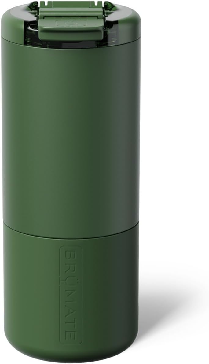 BrüMate Strova 18oz 100% Leakproof Insulated Coffee Mug | Ceramic-Lined Interior | Built-In Silicone Sleeve for Travel | Locking Flip Lid (Nightfall Blue)