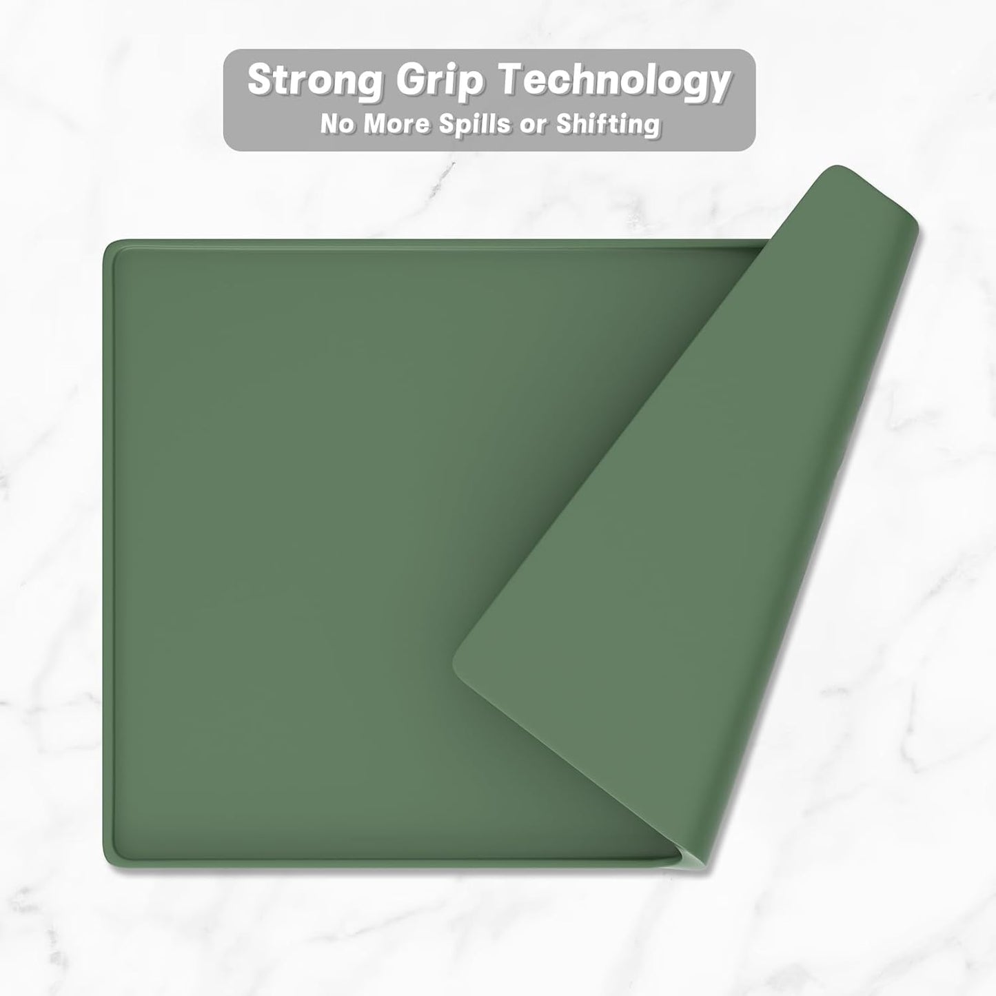 Rnivvi Silicone Coffee Mat, 16" x 24" Waterproof Raised Edge Coffee Bar Mats for Espresso Machine Station Accessories, Heat Resistant Detachable Dish Drying Pad for Kitchen Counter, Dish Rack, Green