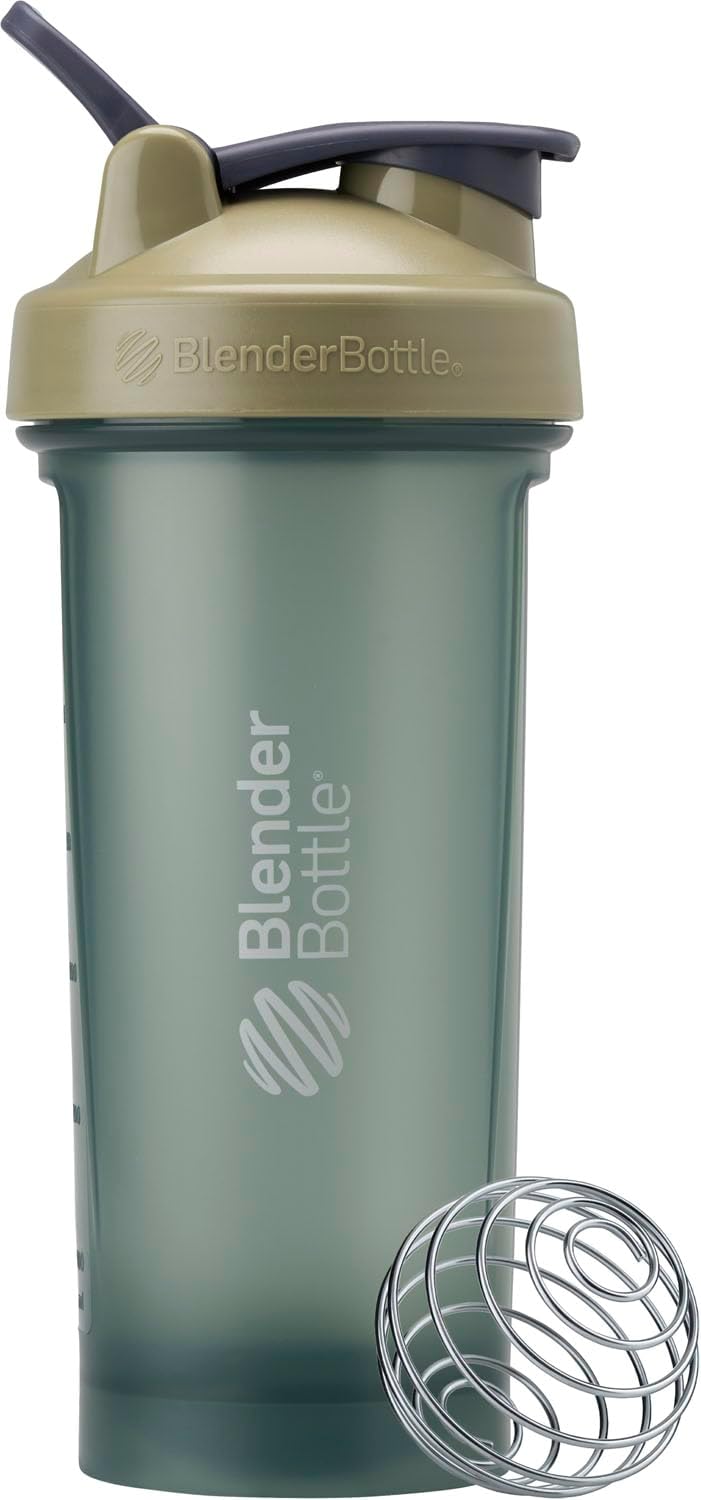BlenderBottle Classic V2 Shaker Bottle Perfect for Protein Shakes and Pre Workout, 20-Ounce, Clear/Black