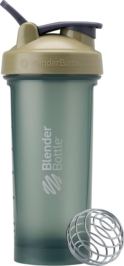 BlenderBottle Classic V2 Shaker Bottle Perfect for Protein Shakes and Pre Workout, 20-Ounce, Clear/Black