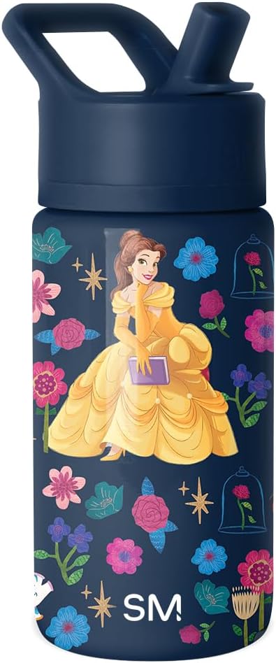 Simple Modern Disney Minnie Mouse Kids Water Bottle with Straw Lid | 14oz Insulated Stainless Steel Kids Tumbler & Spill Proof Toddler Cup for School, Girls, Boys | Summit | Minnie Mouse Fun - Colors A