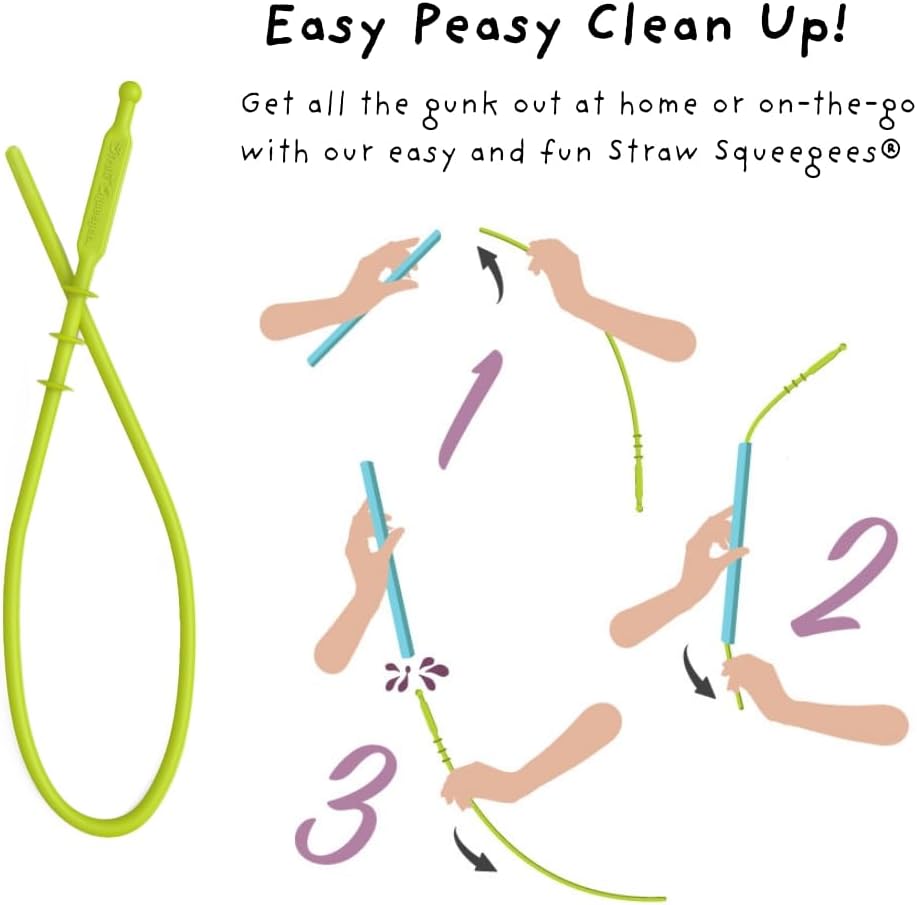 Softy Straws Premium Reusable Stainless Steel Drinking Straws With Silicone Tips + Patented Straw Cleaners and Carrying Case - 9” Long Metal With Curved Bend for 20/30/32oz Tumblers