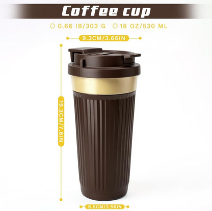 SPLMIFA Vacuum-Insulated Stainless Steel Travel Coffee Mug, Leak-Proof Reusable Coffee Cup with Lid - Keep Hot & Cold Drinks for Hours, Durable Insulated Tumbler for Men & Women(3rd-Black, 12OZ)