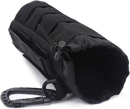 Tactical MOLLE Water Bottle Pouch, 3-Way Attachment: Backpack MOLLE, Belt Loop & D-Ring Hook, Anti-Swing 1000D Nylon Bottle Holder for Hiking Hunting, Fits 18-25oz Flasks