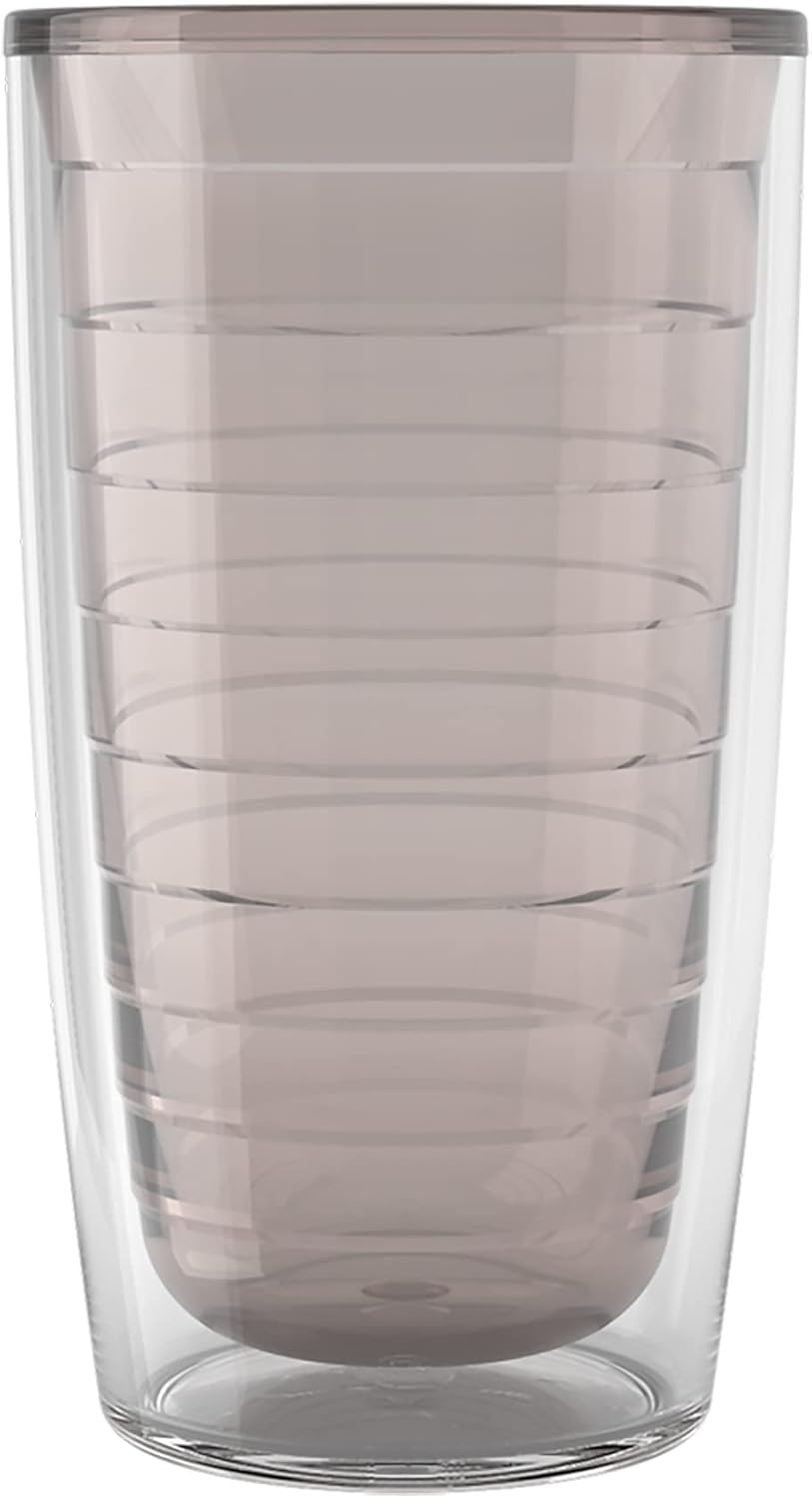 Tervis Clear & Colorful Tabletop Made in USA Double Walled Insulated Tumbler Travel Cup Keeps Drinks Cold & Hot, 16oz Mug, Clear