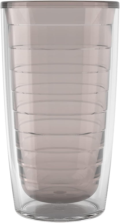 Tervis Clear & Colorful Tabletop Made in USA Double Walled Insulated Tumbler Travel Cup Keeps Drinks Cold & Hot, 16oz Mug, Clear