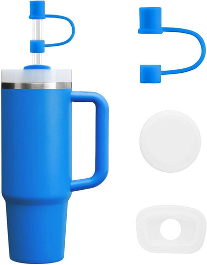 MOLOSLEEVE 21 Colors Straw Toppers Include A Set of Leak-proof Plugs, for Stanley Straw Covers Cap for Stanley Cup 2.0 30oz, 40oz, Silicone, Dust-Proof （Clear）