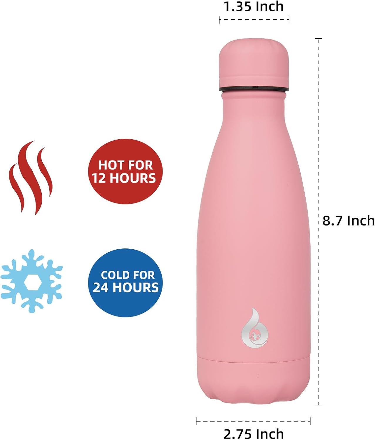BJPKPK Insulated Water Bottle 12oz Small Stainless Steel Water Bottles Reusable Metal Thermal Keep Cold and Hot,Dreamy Purple - Colors B