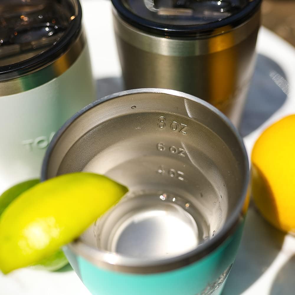 Toadfish Non-tipping 10oz Double Wall Insulated Stainless Steel Rocks Tumbler w/ East Slide Lid - Graphite