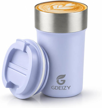 17oz Double Wall Stainless Steel Vacuum Insulated Travel Mug, Spill-Proof & Leak-Proof Coffee Mug, BPA-Free Reusable Coffee Cup for Hot & Cold Drinks, Black (Black)