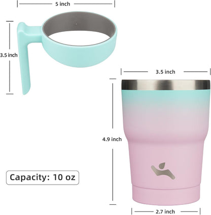 Konokyo 20 oz Tumbler with Handle and 2 Straw 2 Lid, Insulated Water Bottle Stainless Steel Vacuum Cup Reusable Travel Mug,Black