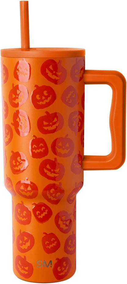 Simple Modern Halloween Signature Voyager | 16oz Travel Coffee Mug Tumbler with 360° Lid | Gifts for Women Men | Ceramic-Lined Insulated Stainless Steel Cold Brew Iced Coffee Cup | Spooky Mix