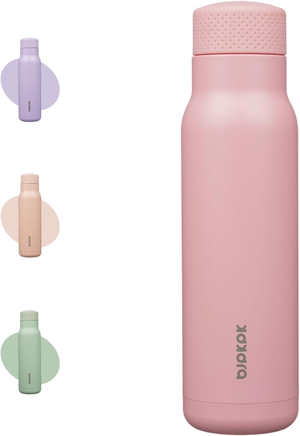 BJPKPK Stainless Steel Water Bottle,21oz insulated Reusable Bottle,Leakproof Metal Thermal Flask Double Wall,Keep Drinks Cold and Hot,Mint Green