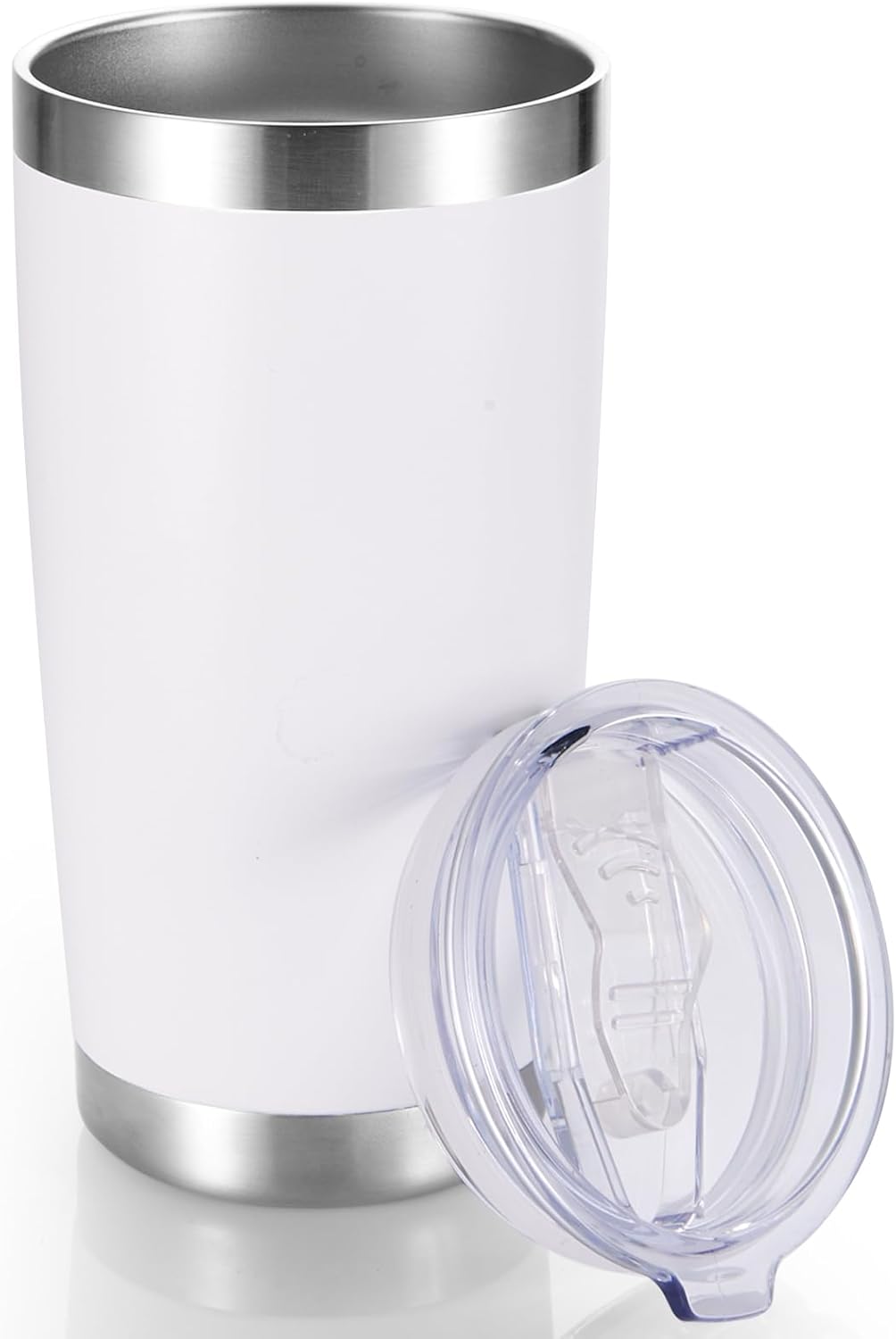 20 oz Tumblers Bulk Stainless Steel Tumbler with Lid Double Wall Vacuum Insulated Coffee Mug 20oz Powder Coated Cup for Hot and Cold Drinks, Stainless, 6 pack