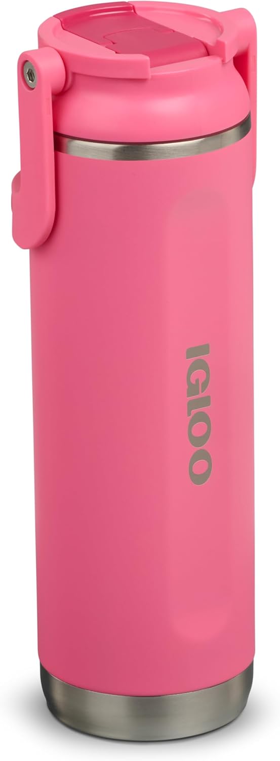 Igloo 20 oz Stainless Steel Tumbler | Sport Sipper Bottle | Thrift Pink