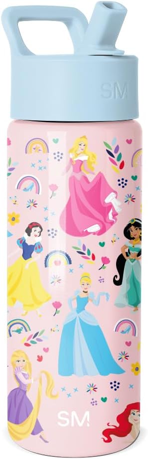 Simple Modern Disney Minnie Mouse Kids Water Bottle with Straw Lid | 14oz Insulated Stainless Steel Kids Tumbler & Spill Proof Toddler Cup for School, Girls, Boys | Summit | Minnie Mouse Fun - Colors B