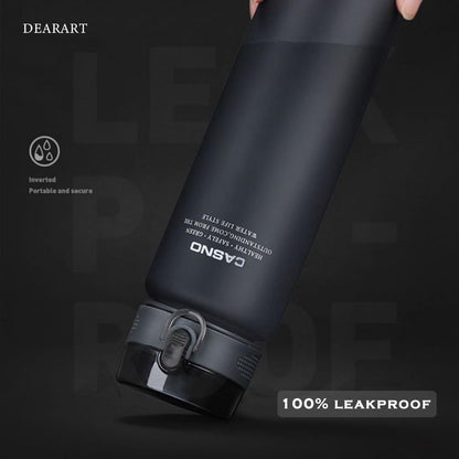 DEARART 20oz Water Bottles with Locked Button, Frosted Bottle One Hand, 100% Leakproof No Straw Direct Spout, Suit Sport Office School Travel Yoga Gym, Red