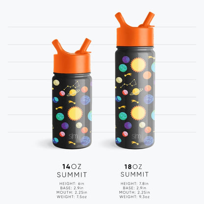 Simple Modern Kids Water Bottle with Straw Lid | 14oz Insulated Stainless Steel Kids Tumbler & Spill Proof Toddler Cup for School, Girls, Boys | Summit | Chloe Floral - Colors B