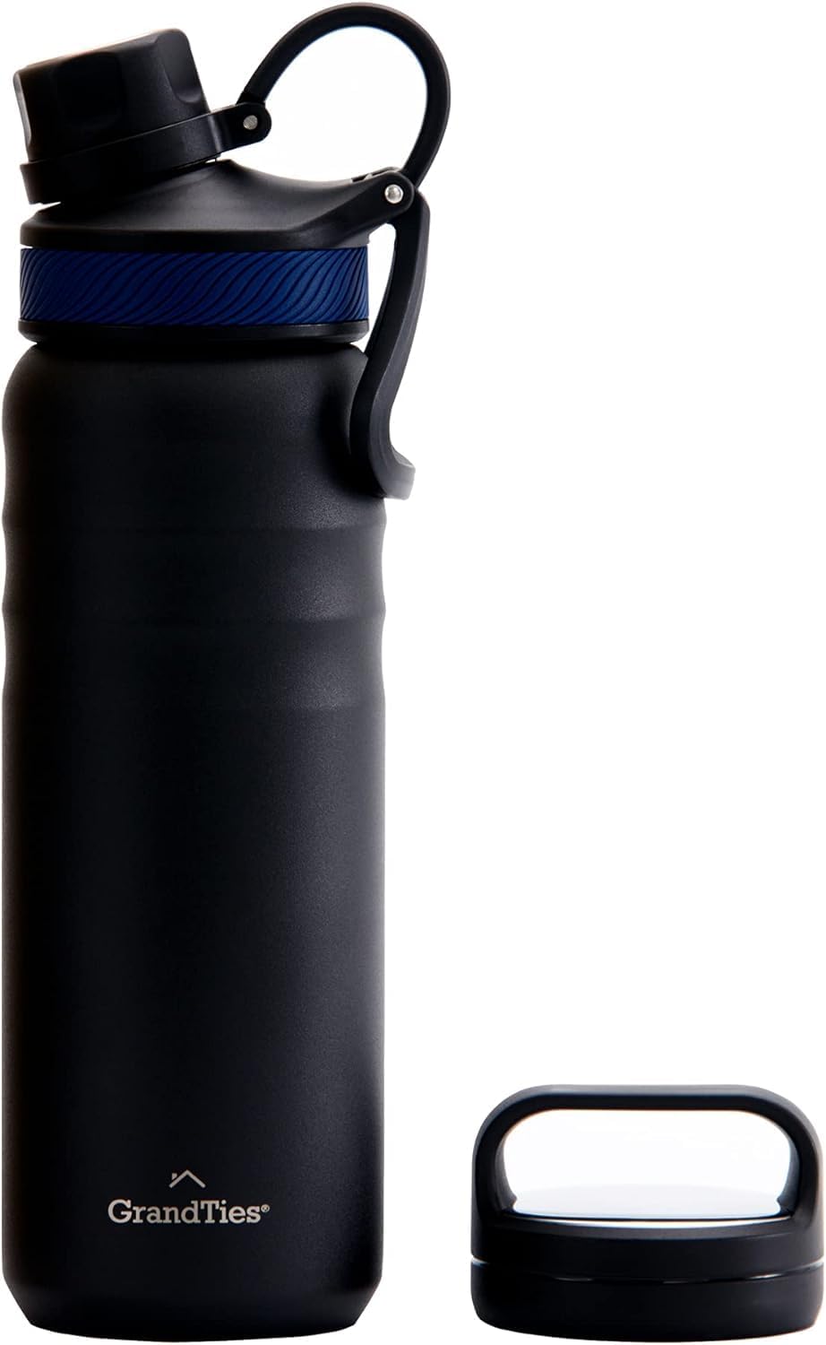 GRANDTIES 2 Lids Sports Stainless Steel Water Bottles – Wide Mouth Vacuum Insulated Reusable Leak Proof BPA-Free Travel Metal Canteen, Thermal Bottles for Men Women Gym (Ivory White 32 oz)