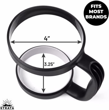 STRATA CUPS 30 oz Tumbler Handle - Available For 30 oz YETI Tumbler, OZARK TRAIL, Rambler Tumbler- BPA free (Black)