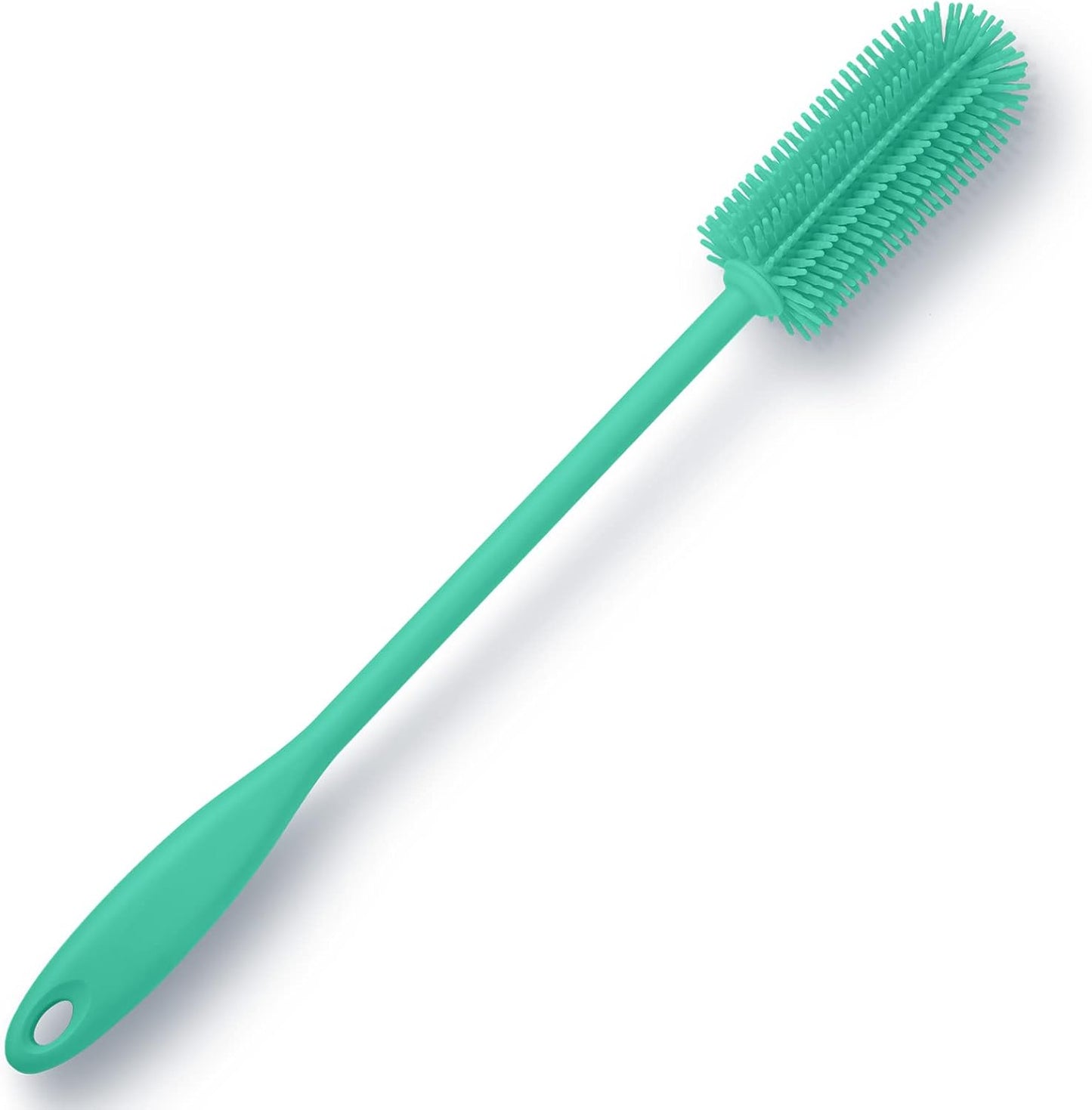 Silicone Bottle Brush, Water Bottle Cleaner Brush with Long Handle, Perfect for Cleaning Narrow Neck Containers, Vacuum Sports Bottle, Tumblers, Flask, Glassware (1 Pack, Charcoal)