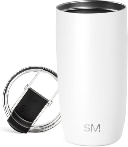 Simple Modern Voyager Tumbler with Flip Lid | Travel Coffee Mug | Insulated Stainless Steel Cold Brew Iced or Hot Coffee Cup | Gifts for Women Men Her Him | 16oz, Almond Birch