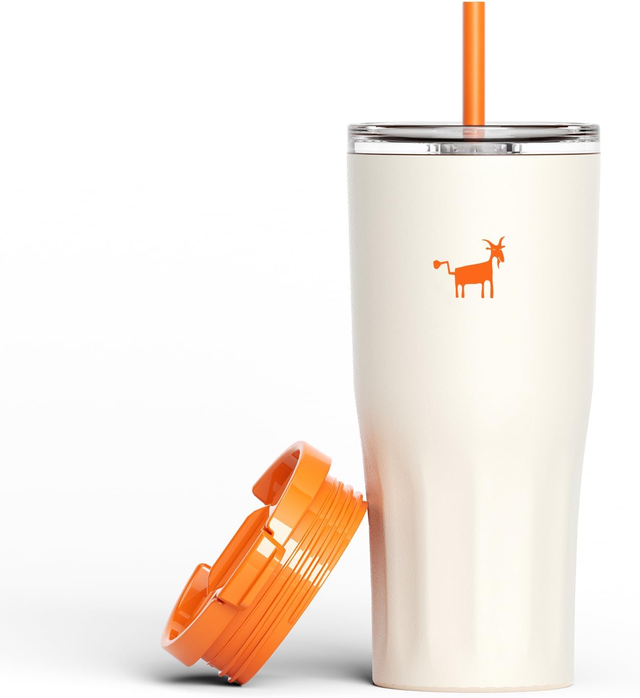 CHEERFUL GOAT Ceramic Lined Coffee Travel Tumbler - Stainless Steel Travel Mug with Ceramic Liner and Lid, 21 OZ Cup for Hot and Cold Beverages at Home or on the Go (Latte Ombre)