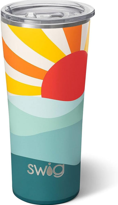 Swig Life 32oz Insulated Tumbler, Travel Coffee Tumbler with Lid, Cup Holder Friendly Travel Coffee Mug, Stainless Steel with Lid (Hayride)