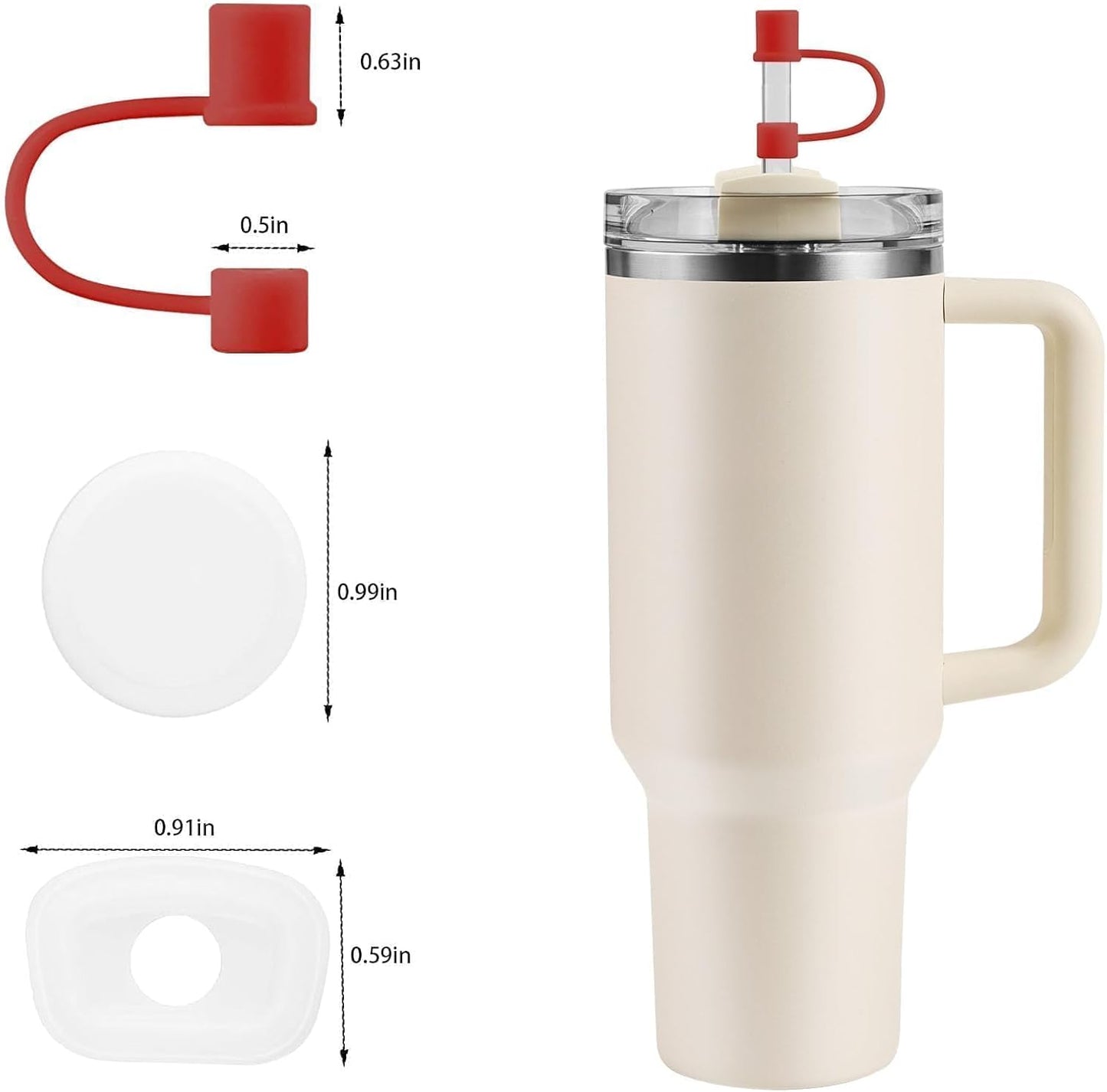 MOLOSLEEVE 21 Colors Straw Toppers Include A Set of Leak-proof Plugs, for Stanley Straw Covers Cap for Stanley Cup 2.0 30oz, 40oz, Silicone, Dust-Proof （Clear）