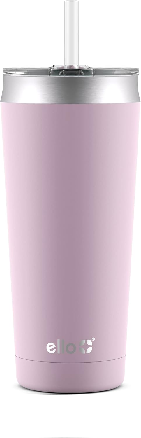 Ello Beacon Vacuum Insulated Stainless Steel Tumbler with Slider Lid and Optional Straw