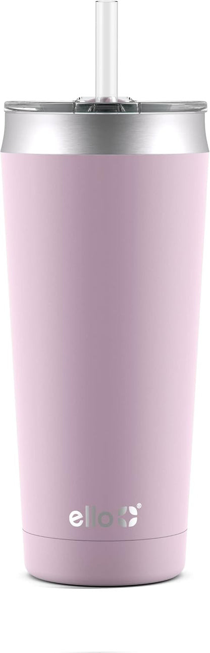 Ello Beacon Vacuum Insulated Stainless Steel Tumbler with Slider Lid and Optional Straw