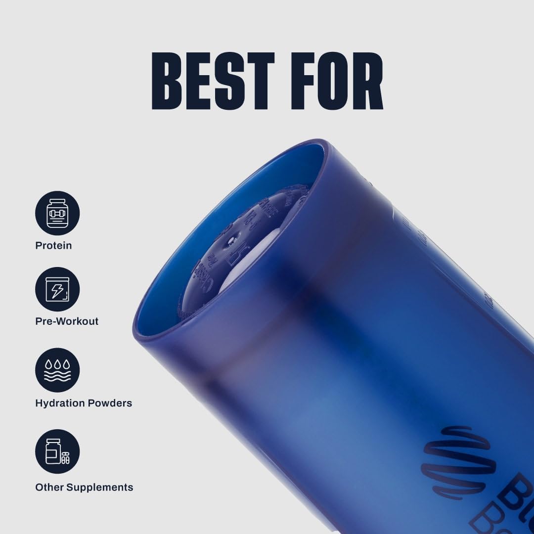 BlenderBottle Classic V2 Shaker Bottle Perfect for Protein Shakes and Pre Workout, 20-Ounce, Clear/Black