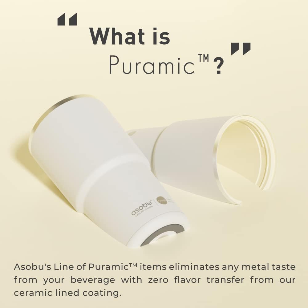asobu 22oz Extra Large Ceramic-Lined Travel Mug with No Metal Taste-Keeps Flavors True - Double-Wall Vacuum Insulated Coffee Mug with Spill-Proof Pop-Open Lid for Hot Drinks
