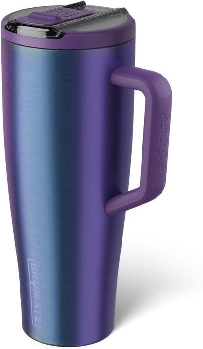 BrüMate Era Flip 30oz Tumbler with 100% Leakproof Covered Straw Lid | Hygienic Covered Straw | Insulated Stainless Steel Water Bottle with Handle | Cup Holder Friendly | BPA-Free (Sage)