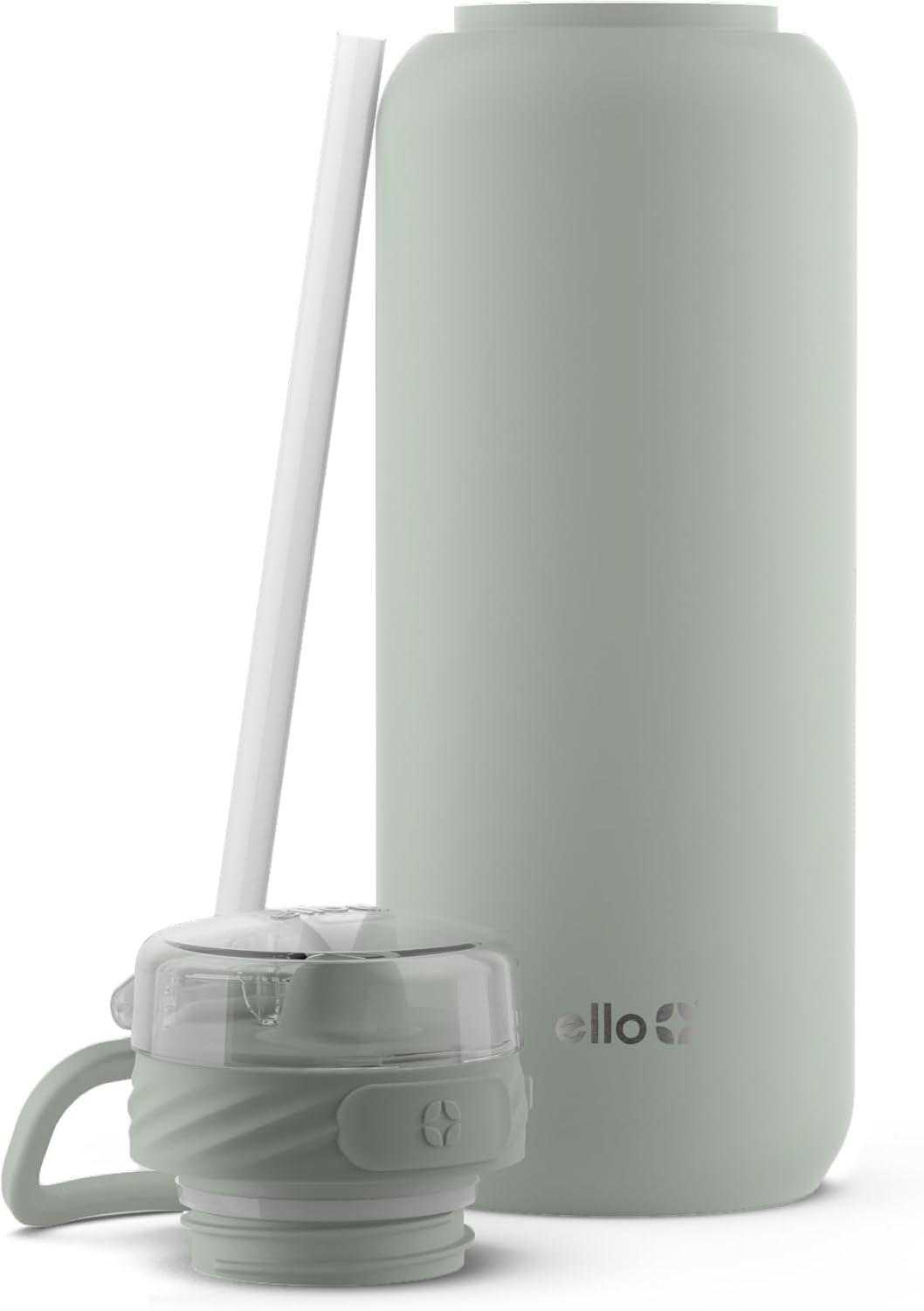 Ello Cooper 22oz Stainless Steel Water Bottle with Straw and Carry Handle, Double Walled and Vacuum Insulated Metal, Leak Proof Locking Lid with Soft Silicone Spout, Reusable, BPA Free, Lilac